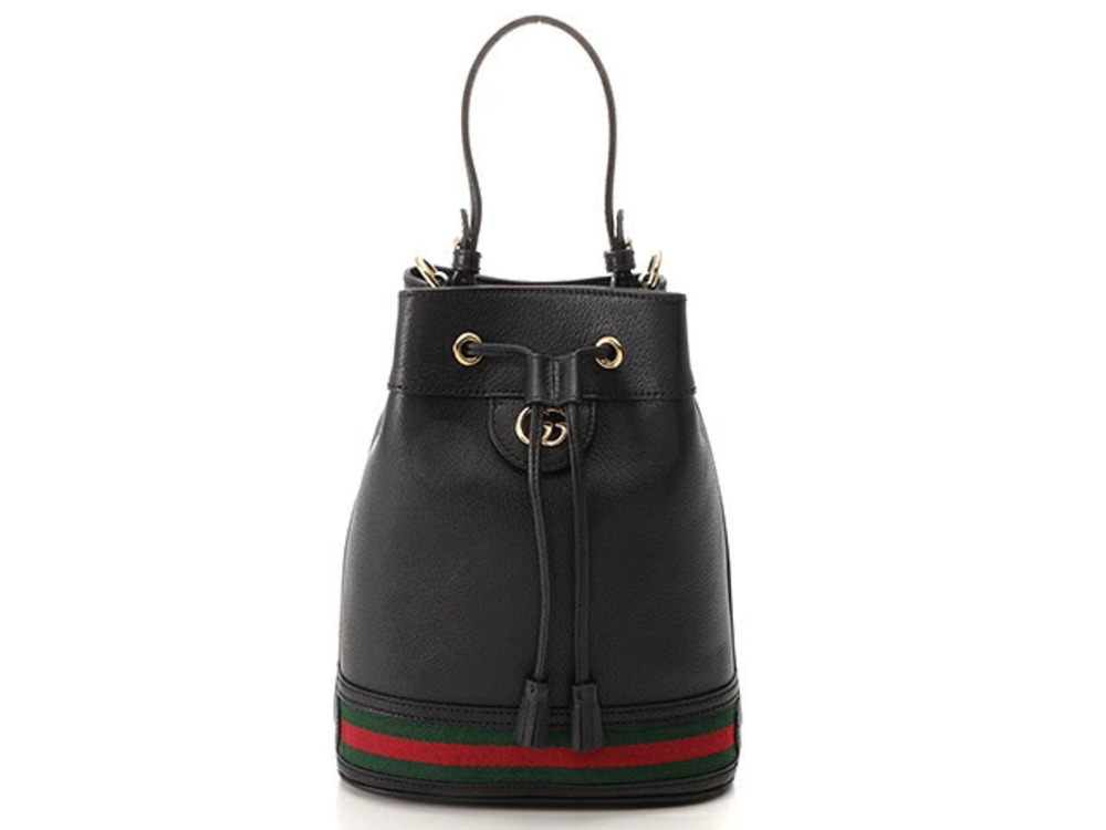 Gucci Ophidia GG Bucket Bag Leather Black